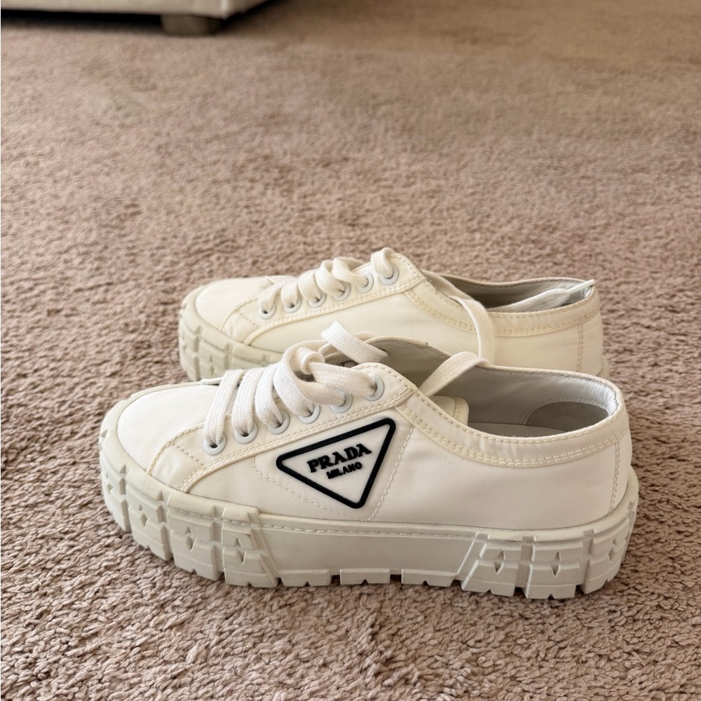 Prada Cream Platform Sneakers - Picture 3 of 5